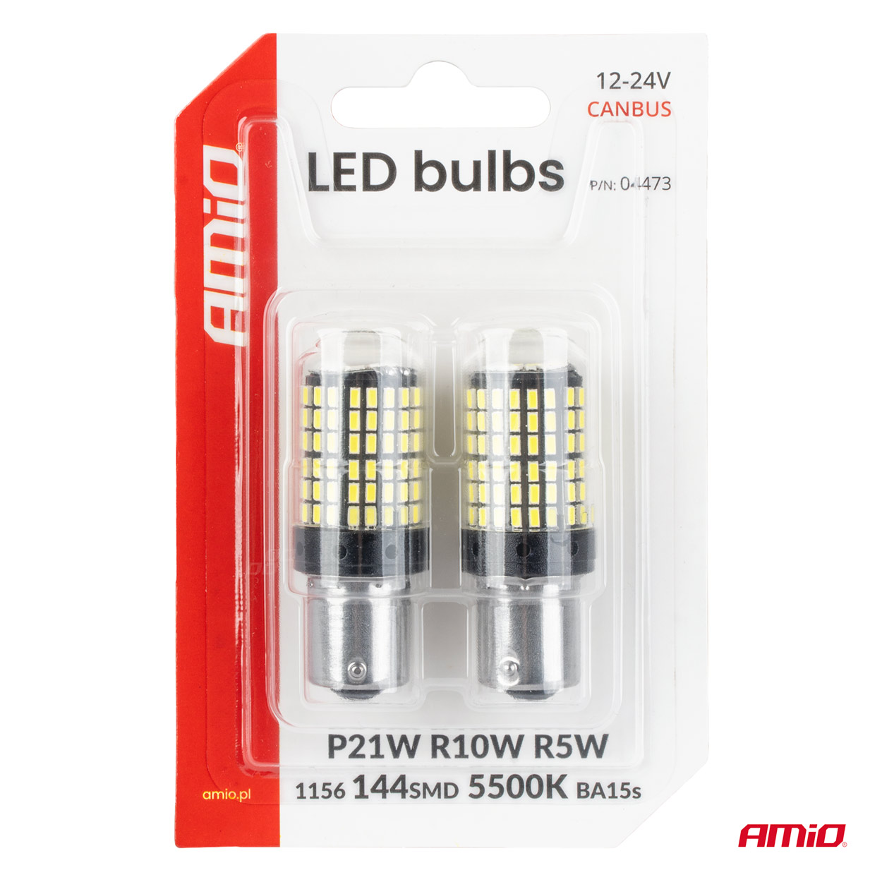 Żarówki LED CANBUS BA15S P21W R10W R5W 600LM 144SMD białe 12 V 24 V — ujęcie 5