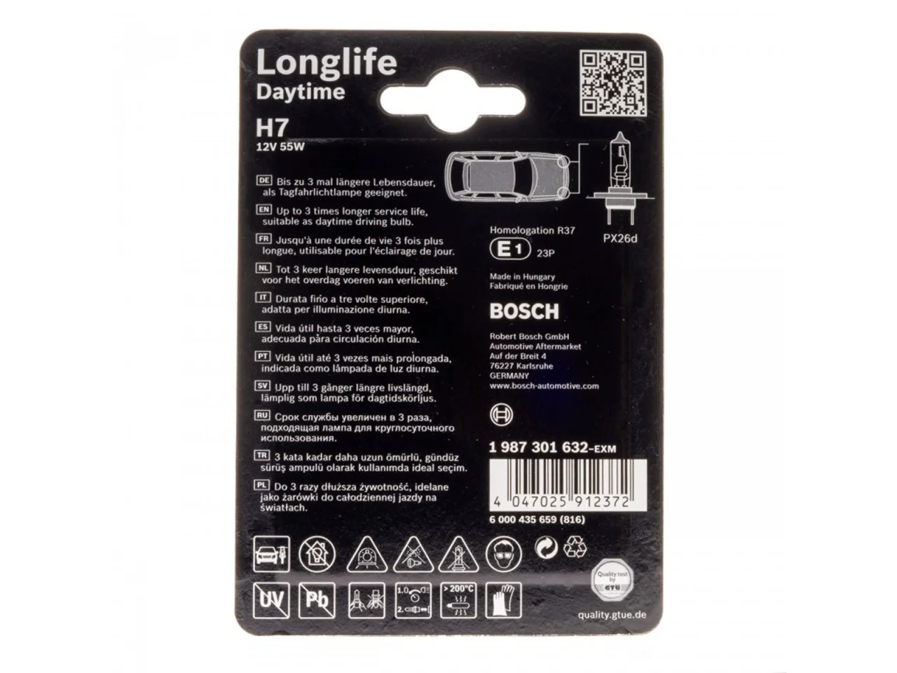 Żarówka H7 12V 55W PX26D BOSCH LONGLIFE (1szt.) — ujęcie 3