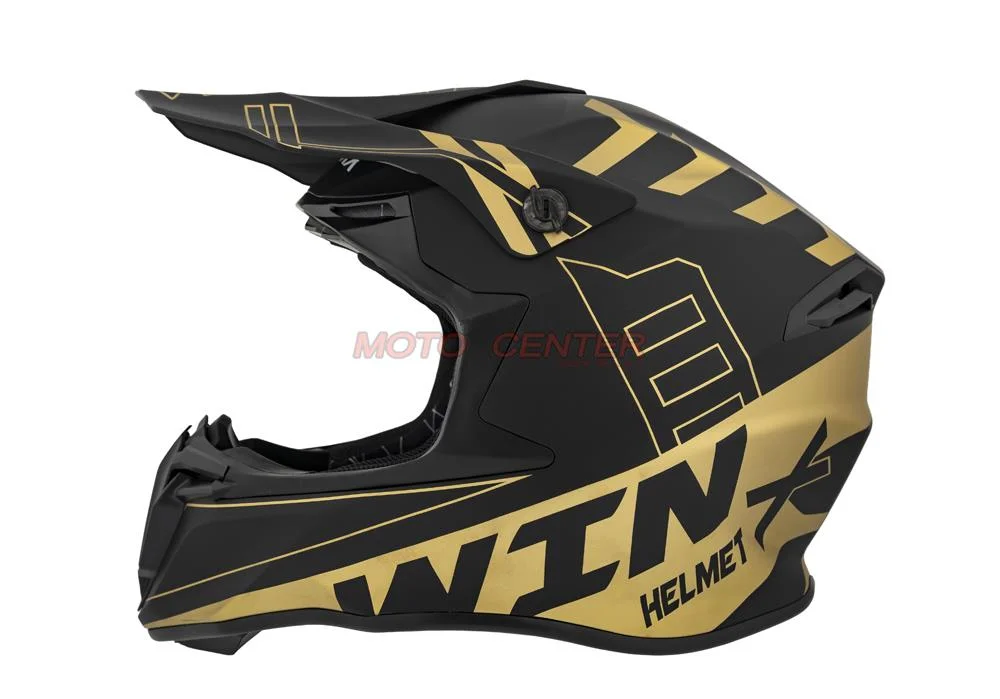 Kask crossowy BLEXX MD-902 czarny/złoty Matowy rozmiar XS Homologacja ECE R22.06 — ujęcie 2