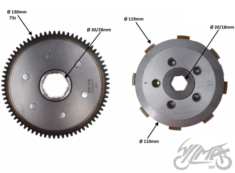 Sprzęgło do Junaka Racer — 73 zęby, 130 mm — ujęcie 2