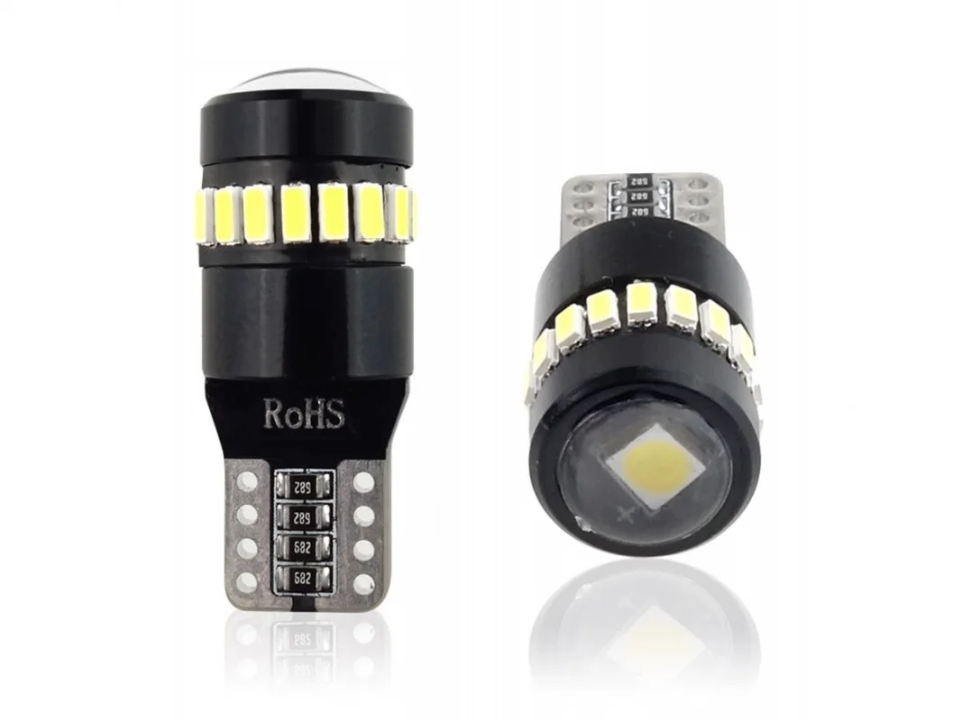 Żarówka W5W T10 12V 18xLED SMD 3014 + 1 SMD CANBUS biała AMIO (2szt.) — ujęcie 8