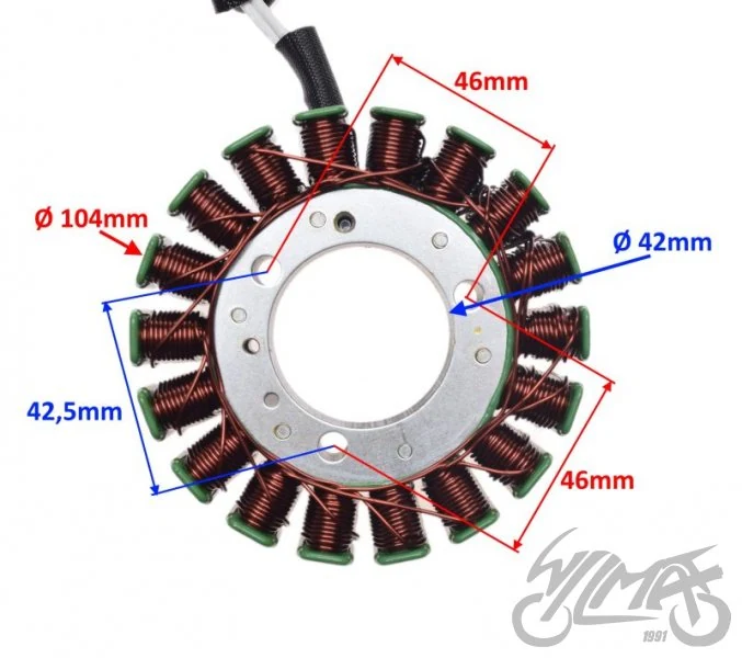Stator 18 cewek do Yamaha TMAX500 — 2004–2007 — ujęcie 2