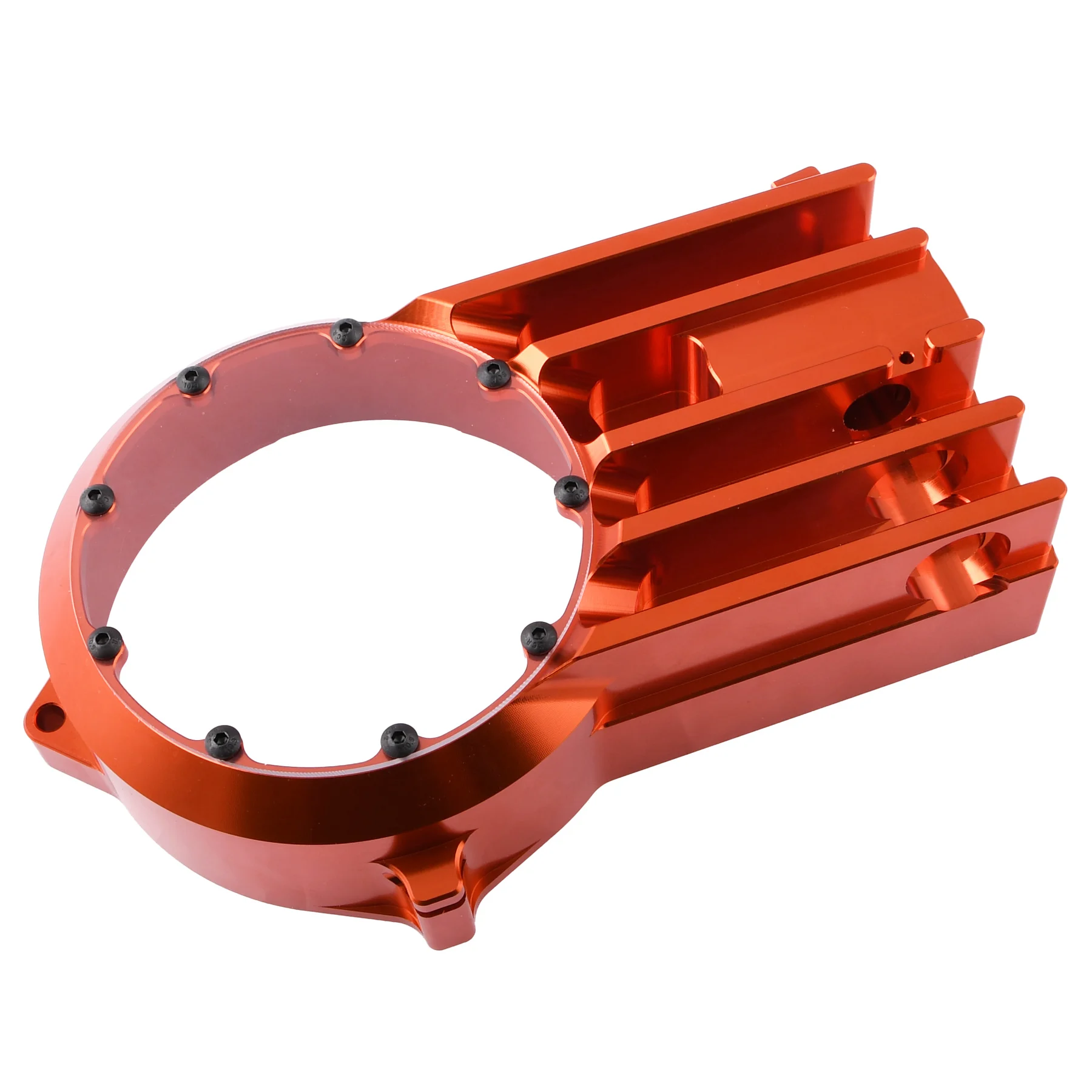 Pokrywa silnika prawa DPR Performance CNC Clear do Simson S51, SR50 — pomarańczowa — ujęcie 5