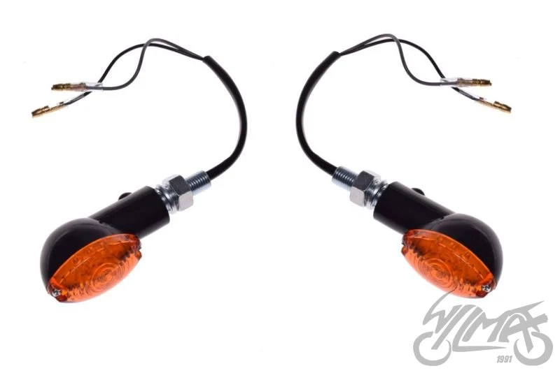 Kierunkowskazy LED czarne, żółty klosz, 12 V 1 W — para — ujęcie 1