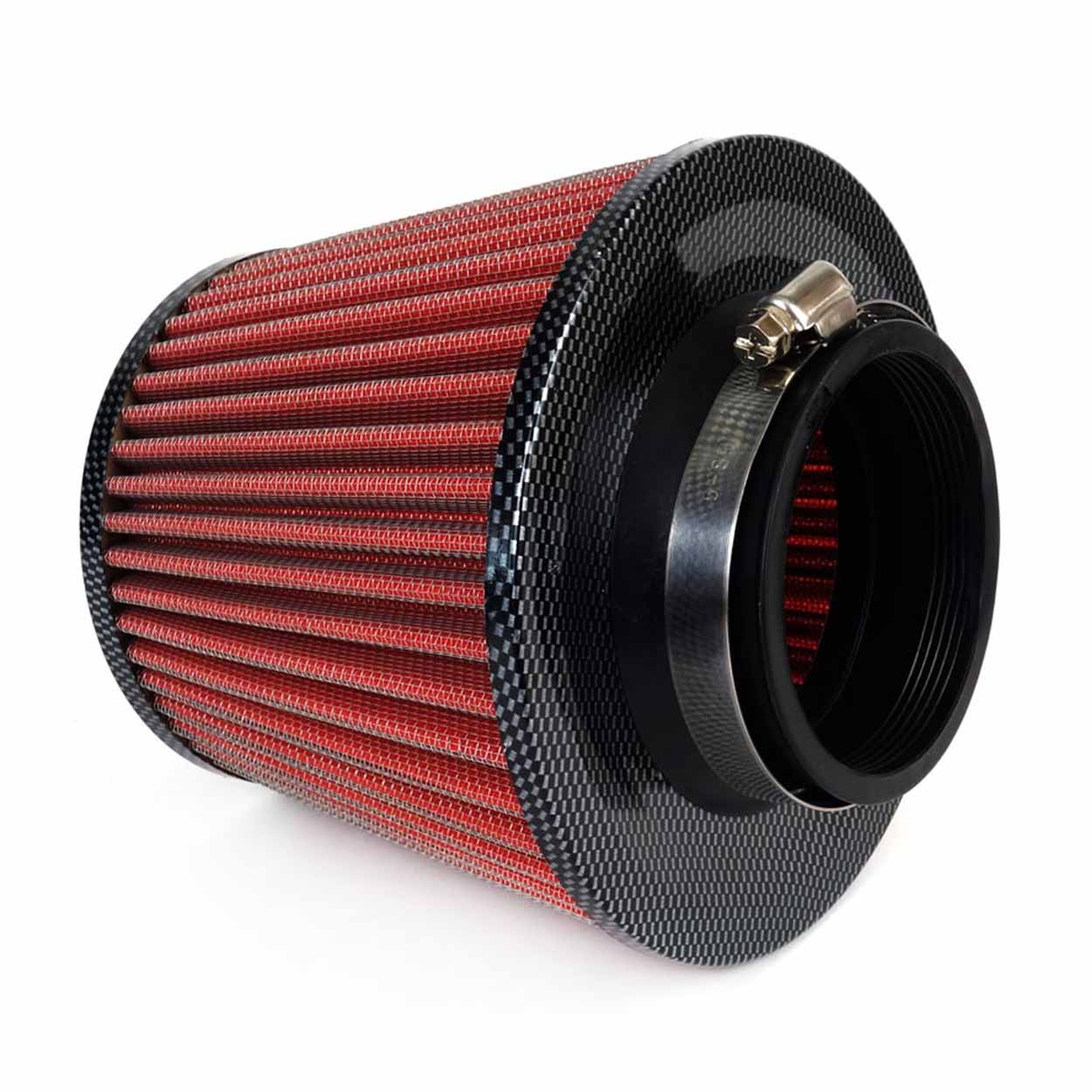 Filtr powietrza stożkowy uniwersalny czerwony/carbon + 3 adaptery — ujęcie 2