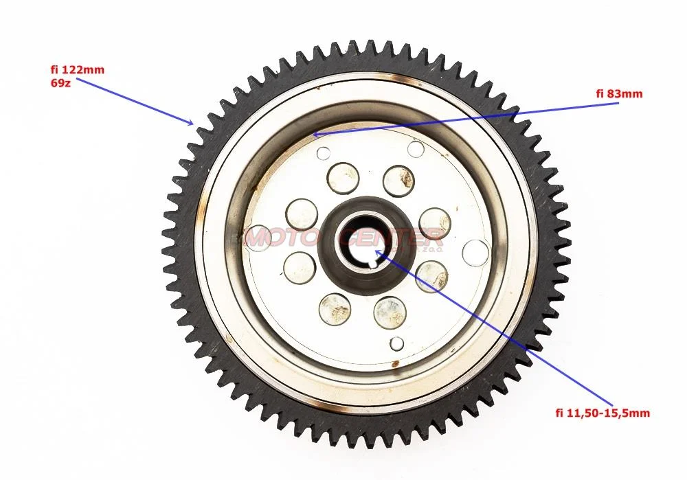 Stator+magneto 6 cewek 4 przewody 50 cm³ motorower 2T TZR AM6 itp.(zęb. 69Z) — ujęcie 3