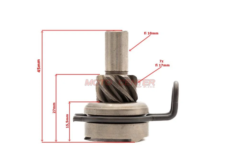 Zębatka pośrednia startera nożnego 50 cm³ skuter 2T Honda Peugeot (dł.15,5 mm) ver. B — ujęcie 2
