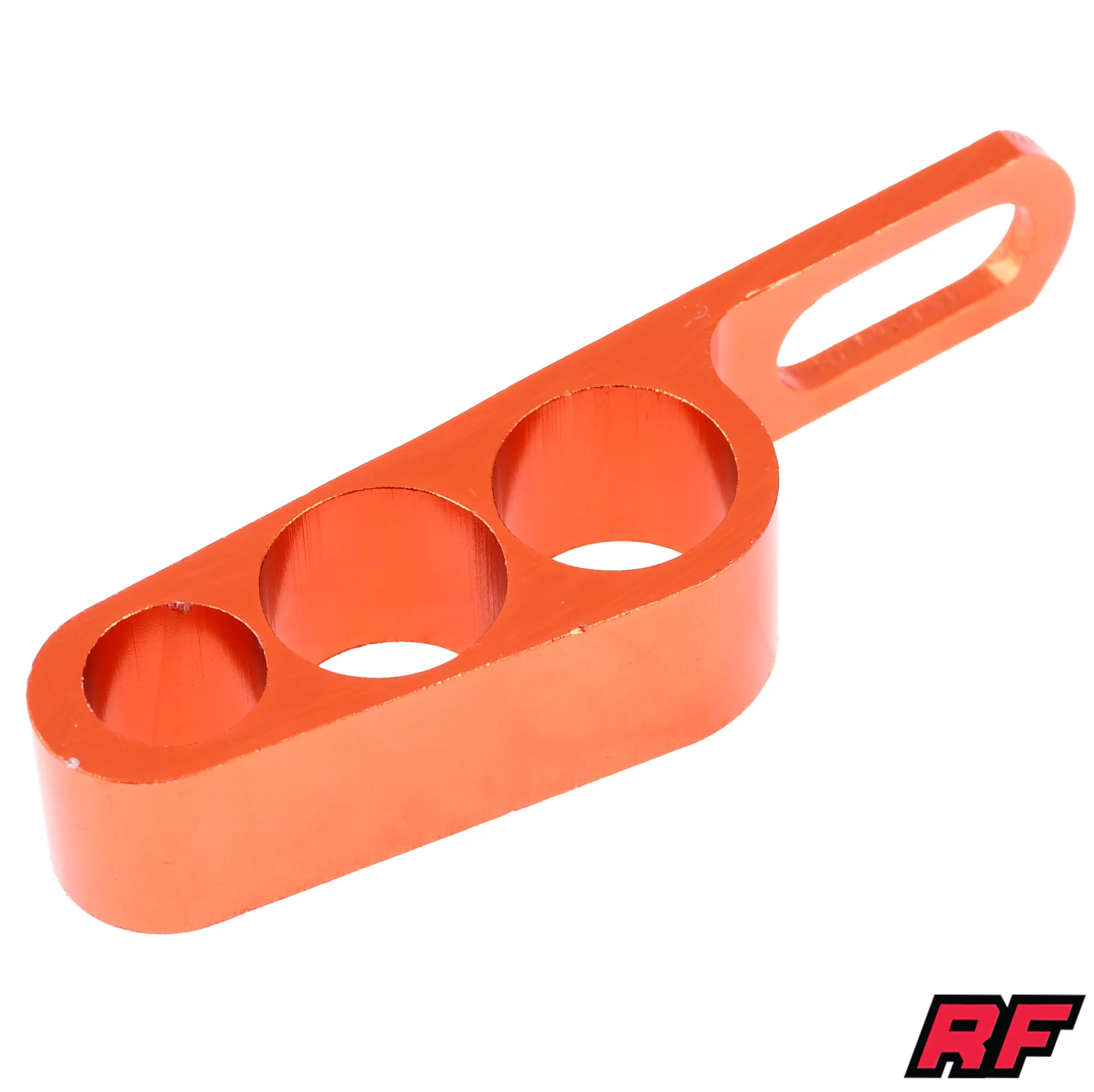 Uchwyt linek / przewodu hamulcowego uniwersalny aluminium CNC anoda pomarańczowy V1 Racing Force — ujęcie 1