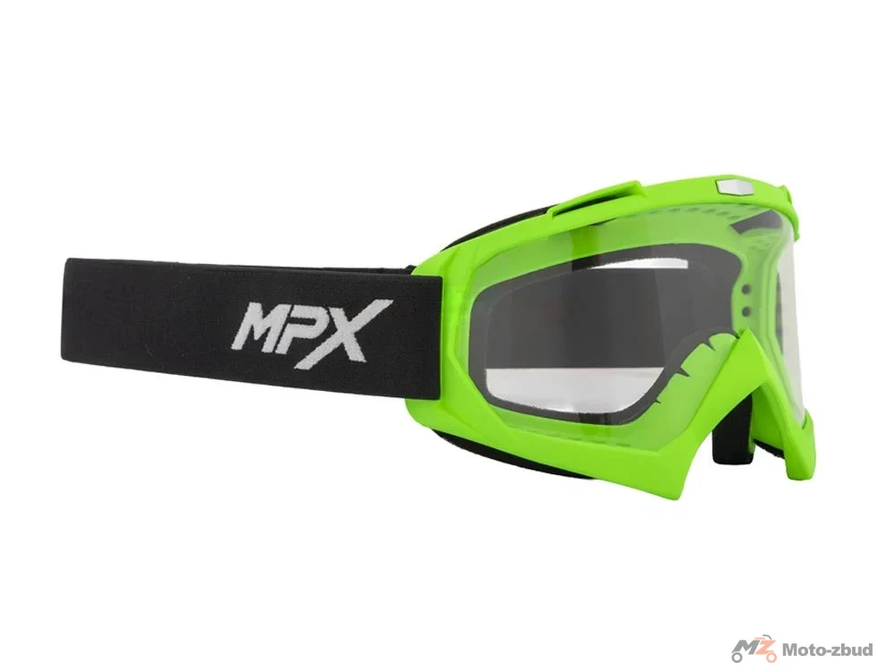 Gogle crossowe MPX YH-16 zielone matowe/szybka przezroczysta — ujęcie 2
