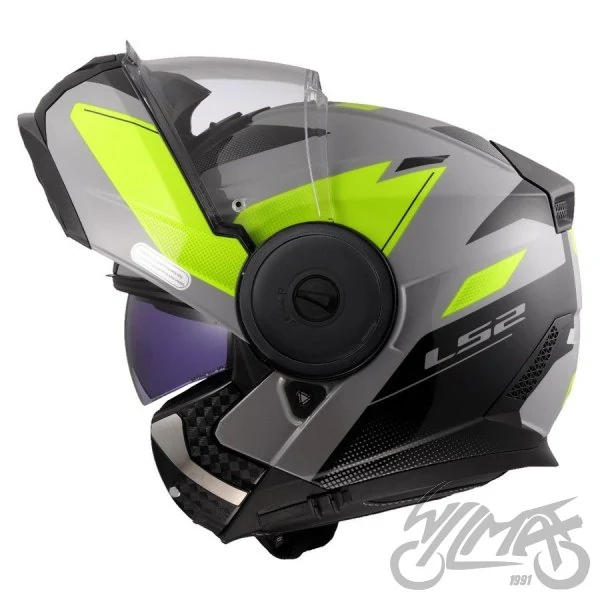 Kask szczękowy LS2 FF902 Scope II Duria Grey Hi-Vis — L z Pinlockiem — ujęcie 3