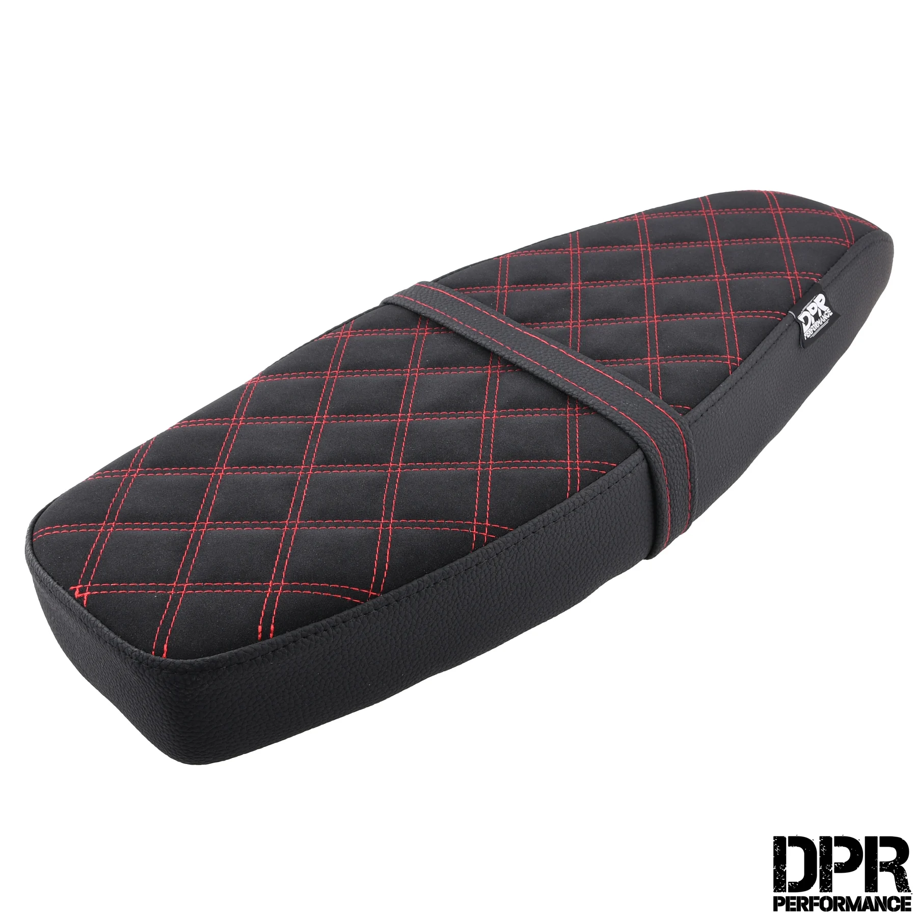Siedzenie Simson S50 S51 S70 tuning pikowane diamond czarne + czerwono / czarne szwy DPR Performance — ujęcie 2