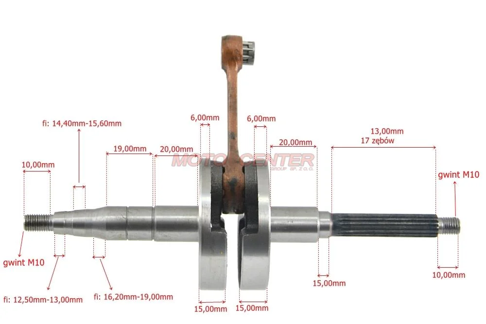 Wał korbowy 50 cm³ skuter 2T Yamaha Jog 3KJ — ujęcie 3