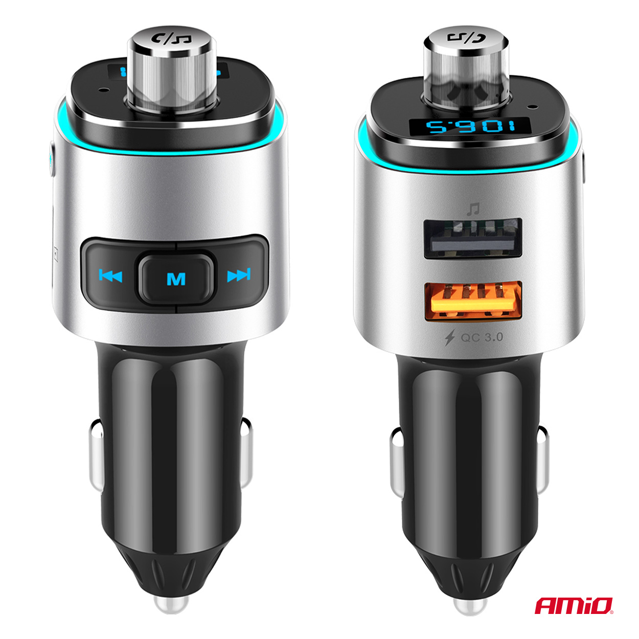 Transmiter samochodowy FM 2×USB-A microSD 12 V 24 V — ujęcie 7