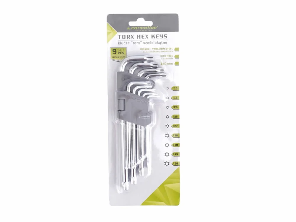 Klucze TORX T10-T50 9 szt. 180 mm z otworem — ujęcie 2