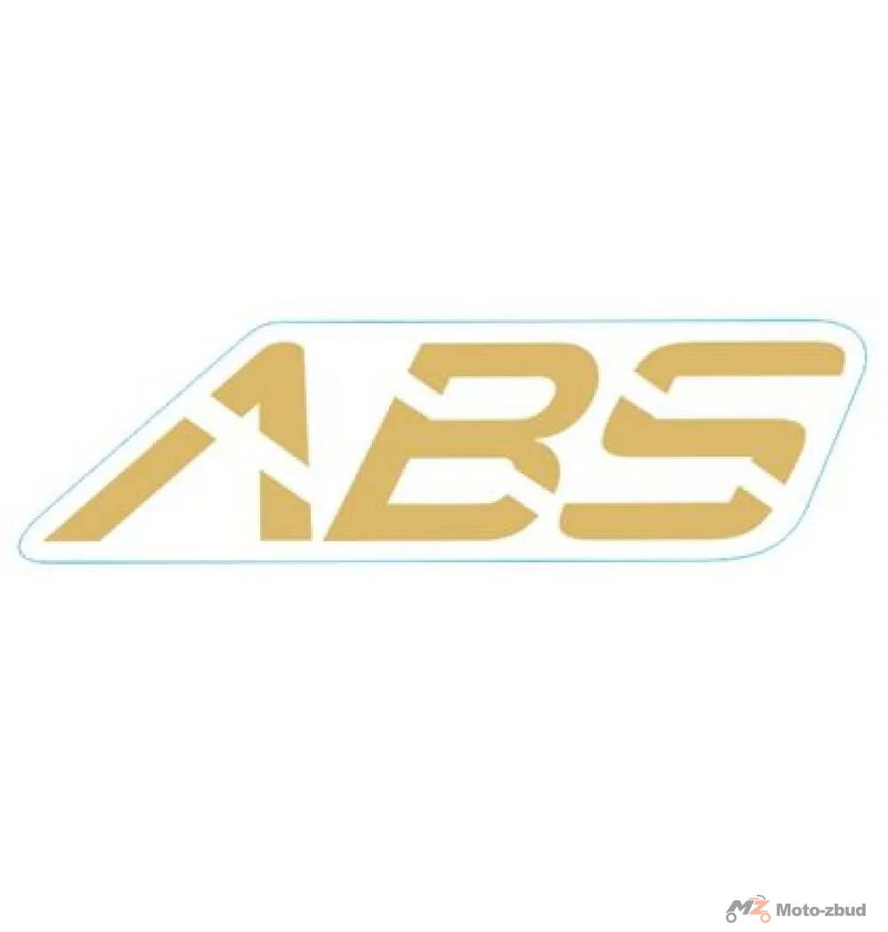 Naklejka "ABS" na błotnik przód złota lewa (nr kat.1210343-058000) (Zontes ZT 350-GK)