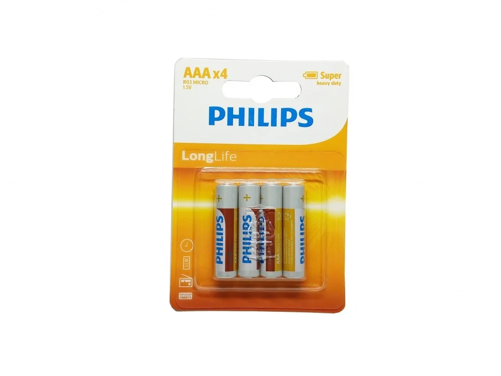 Bateria R03 aaa 1,5 V long life philips (BLISTER-4SZT)