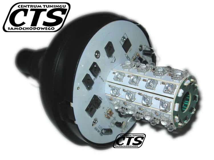 Lampa ostrzegawcza 12/24V pomarańczowa 100 LED E9 na trzpień — ujęcie 3
