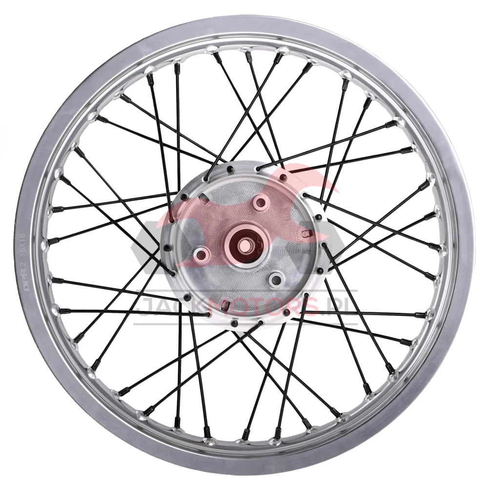 Koło jezdne Simson 2,15 × 16 S50/51/70 aluminium DPR Classic czarne szprychy — ujęcie 3