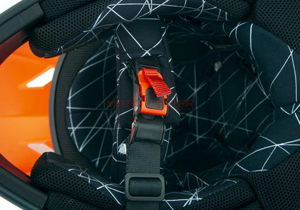 Kask crossowy BLEXX Dziecięcy MD-911 Junior pomarańczowy/czarny L Homologacja ECE — ujęcie 7