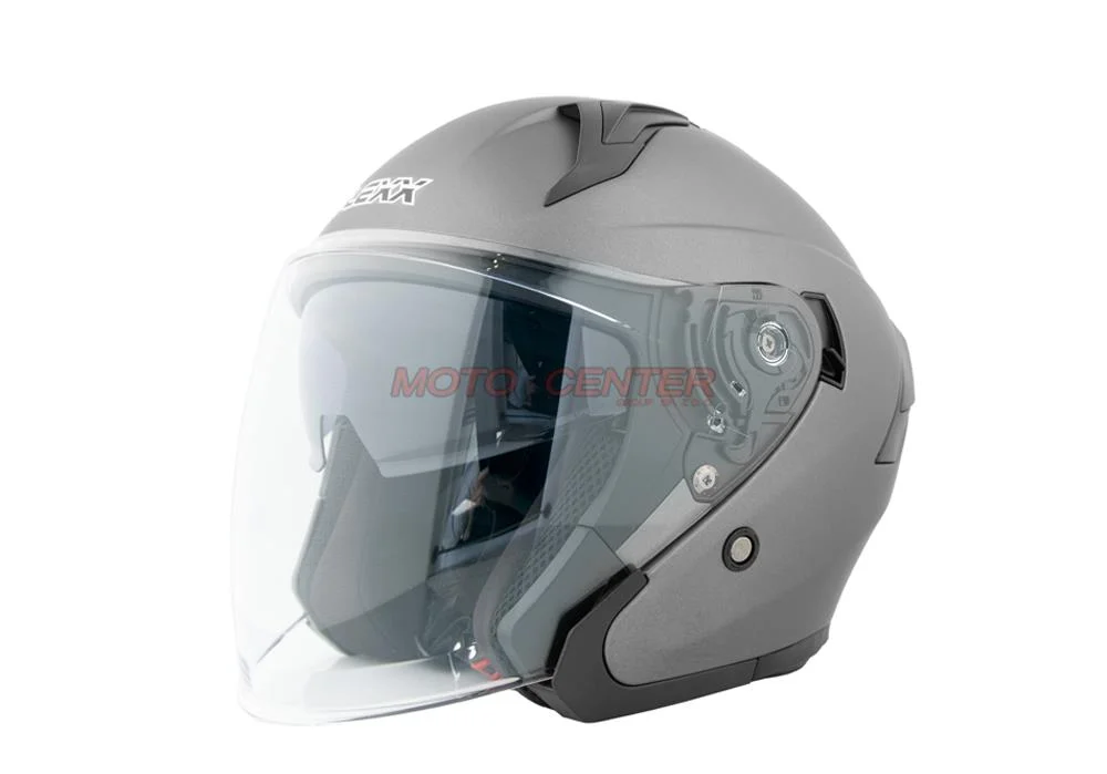 Kask motocyklowy otwarty z blendą BLEXX YA-620 grafit S ECER22.06 — ujęcie 1