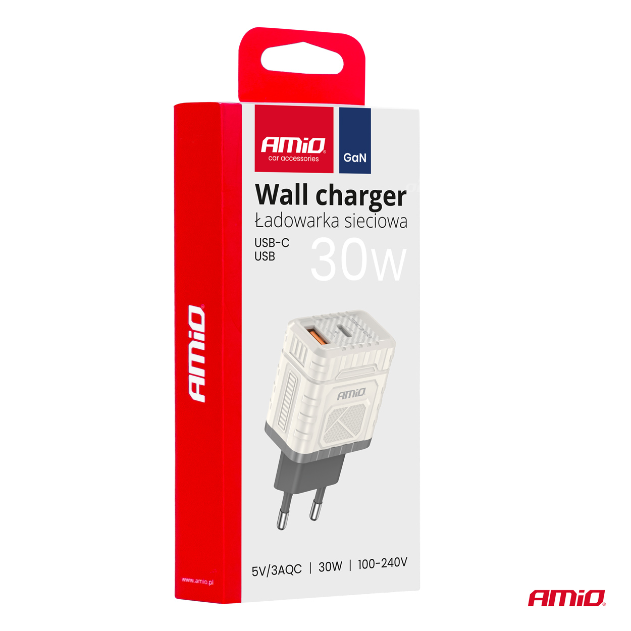 Ładowarka sieciowa Quick Charge GaN 30 W USB-A + USB-C — ujęcie 3