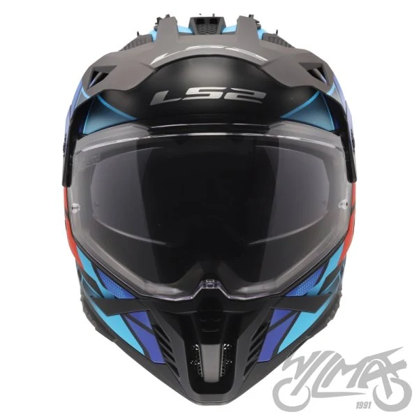 Kask adventure LS2 MX702 Pioneer II Block Black Red Blue — S — ujęcie 3