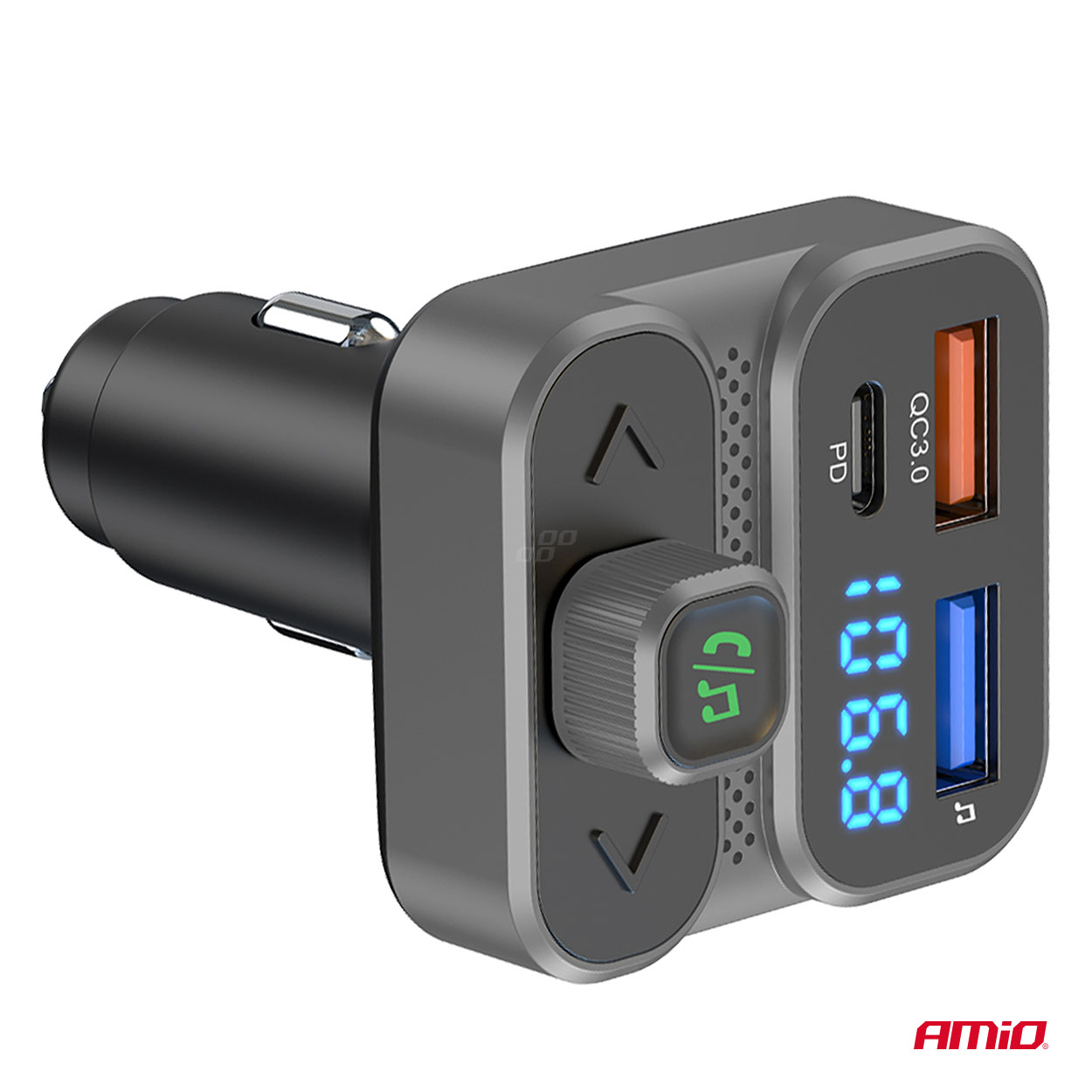 Transmiter samochodowy FM 2×USB-A 1×USB 12 V 24 V — ujęcie 8