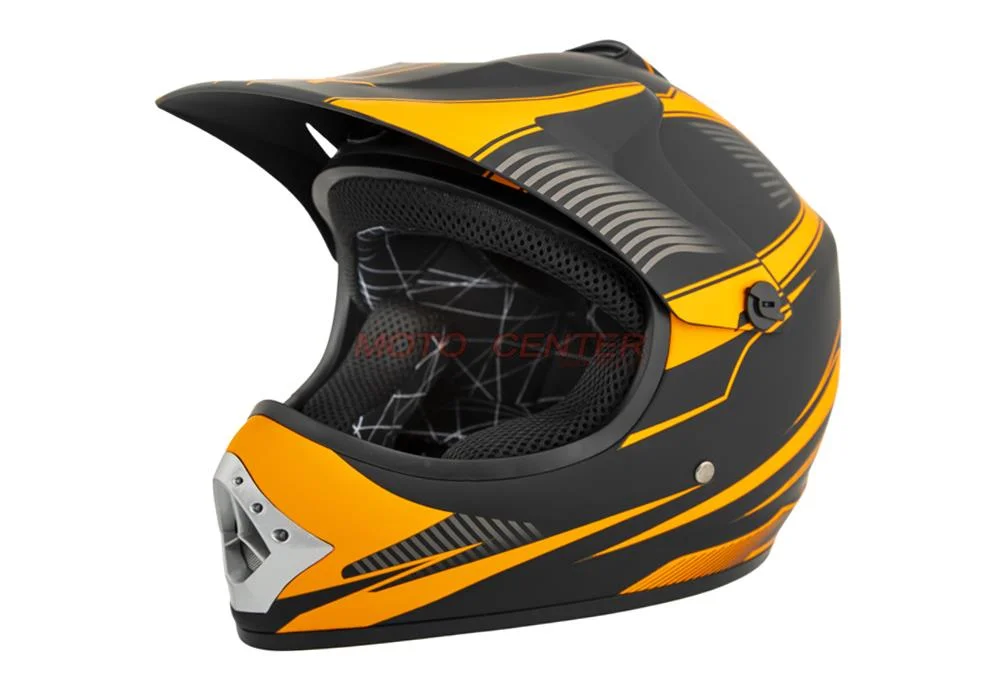 Kask crossowy MPX Dziecięcy WL-801A czarny mat/pomarańczowy M — ujęcie 1
