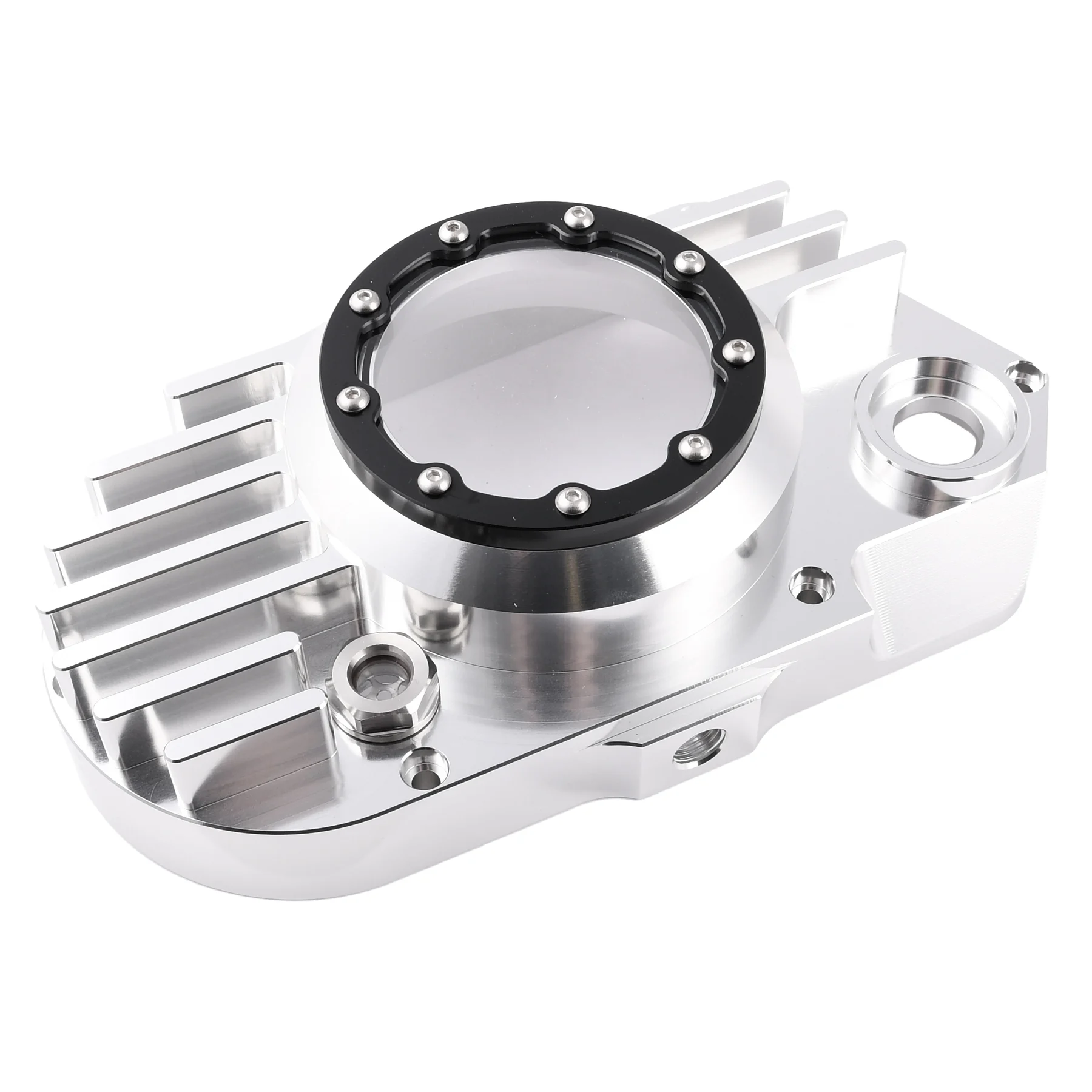 Pokrywa silnika Simson S51 SR50 lewa aluminium CNC clear czarny + śruby DPR Performance — ujęcie 2