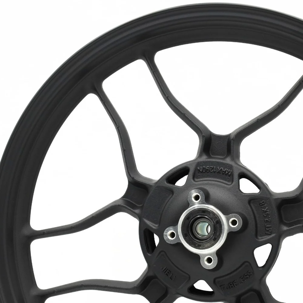 Junak RX one felga 18 × 2,5 koła przód (czarny mat) (5-ramienna) — ujęcie 4