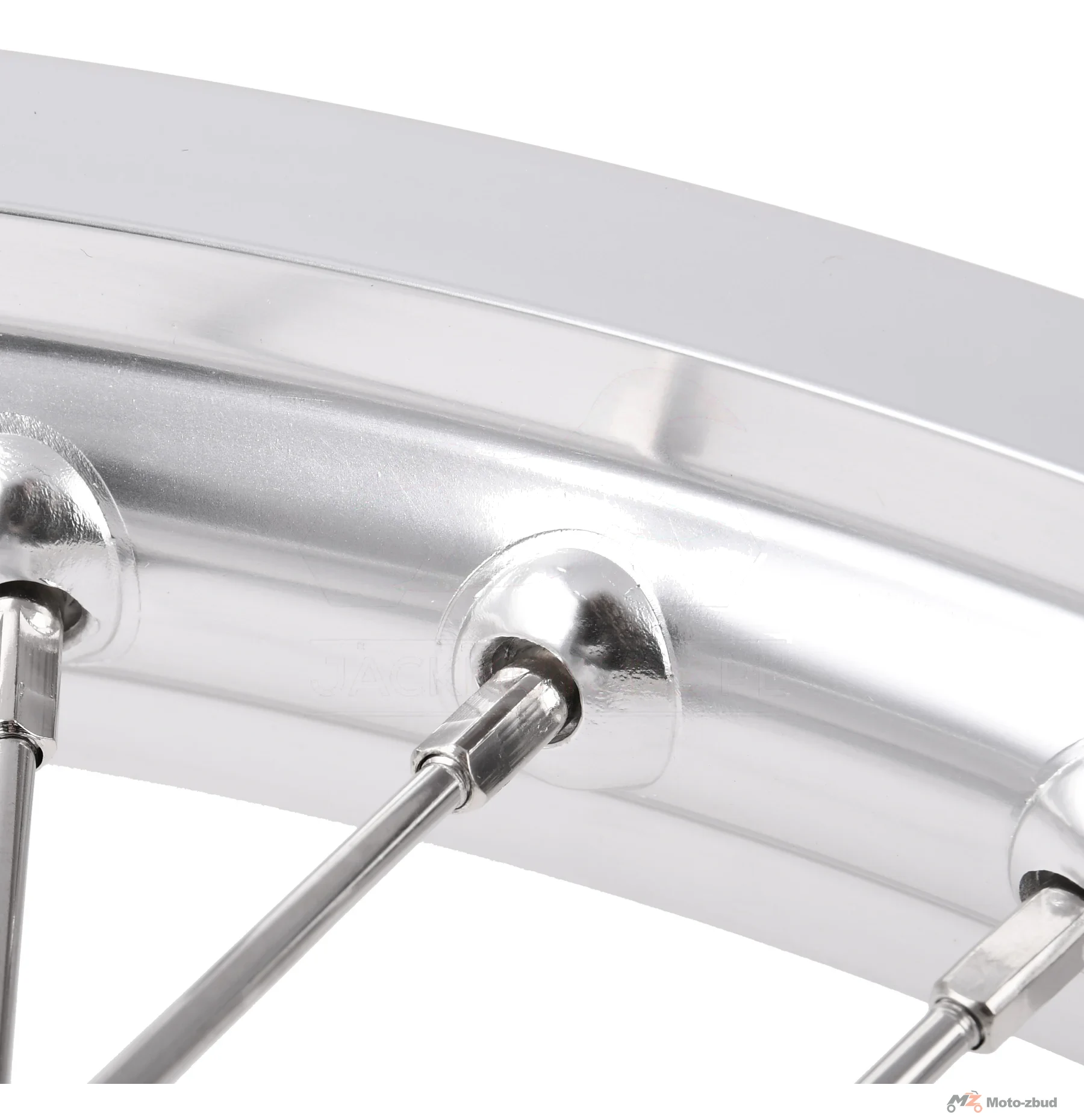 Koło jezdne przód MZ ETZ 1,6 × 18 aluminium DPR Classic hamulec tarczowy srebrna piasta + szprychy INOX — ujęcie 4