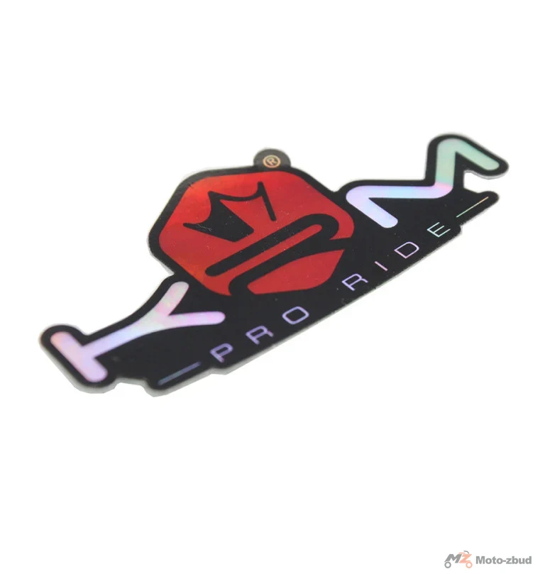 Naklejka KRM Pro Ride czarno holo czerwona 8 × 4 cm