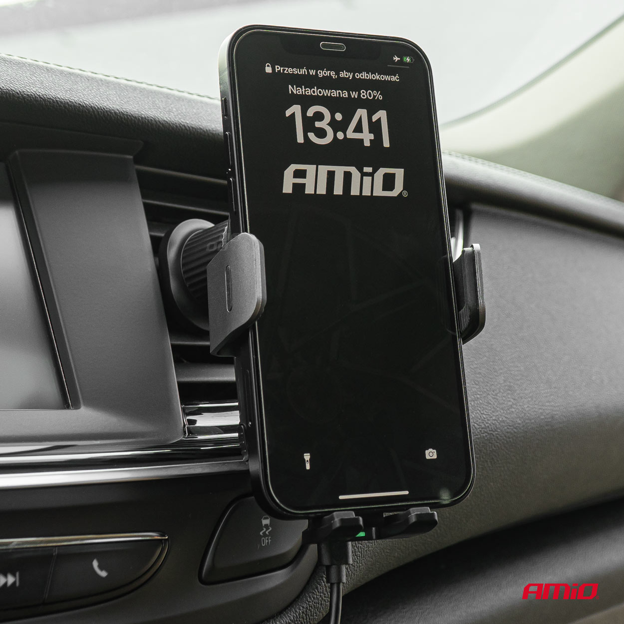 Uchwyt do samochodu na kratkę ładowarka indukcyjna 15 W — ujęcie 5