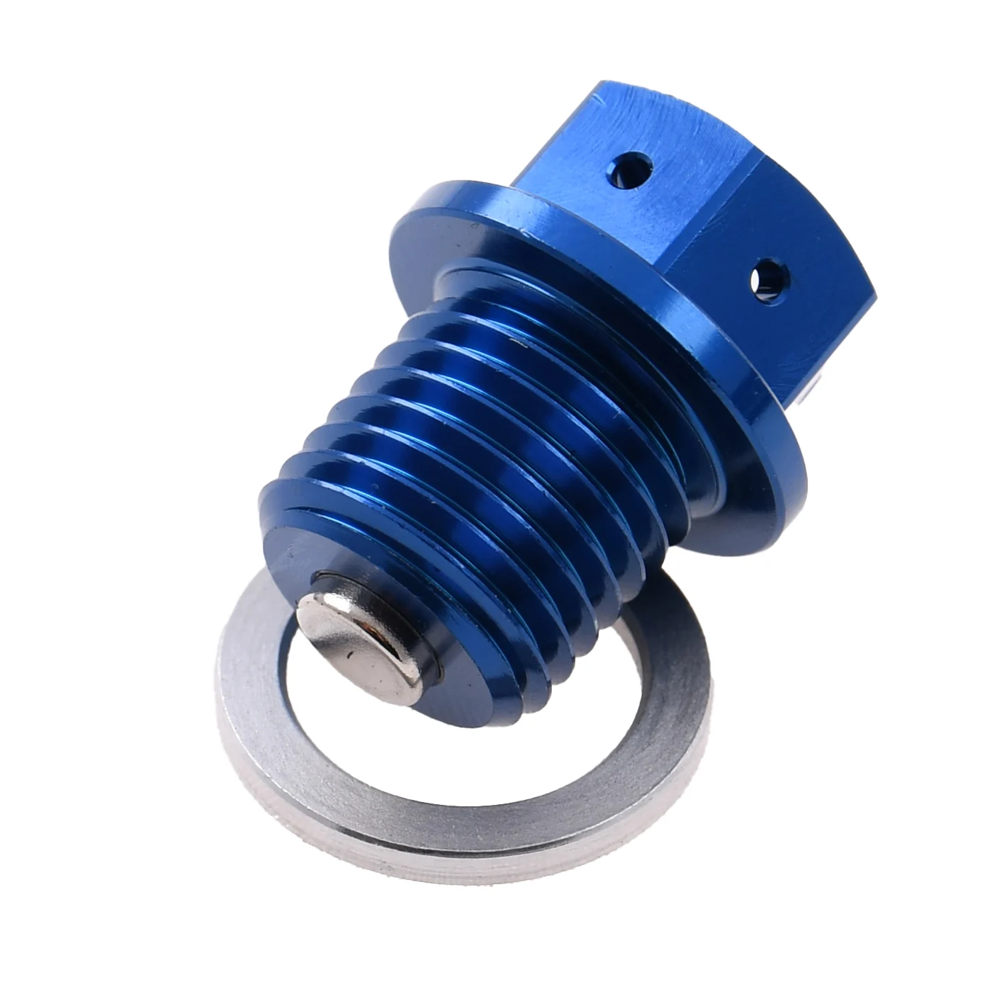 Śruba spustu oleju Simson Racing Force CNC M14 × 1,5 mm z magnesem niebieska — ujęcie 2