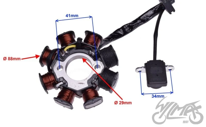 Stator iskrownik 8 cewek GY6 — ujęcie 2