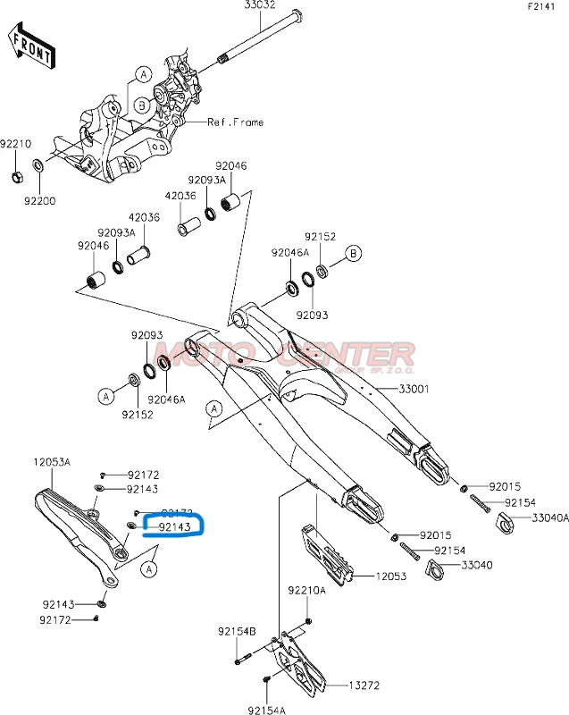 Podkładka, Sprężyna wahacza Kawasaki KX 65/85/100/125/ — ujęcie 2