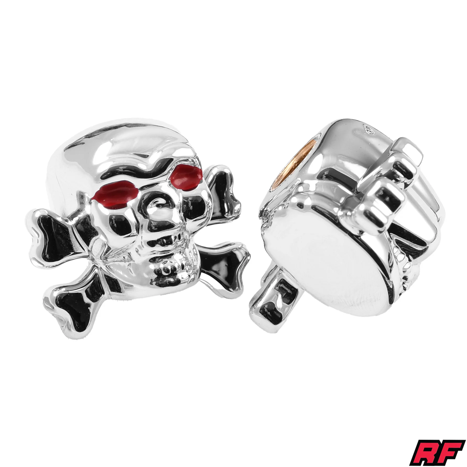 Nakrętka wentyla Racing Force skull V1 srebrna 2szt — ujęcie 1