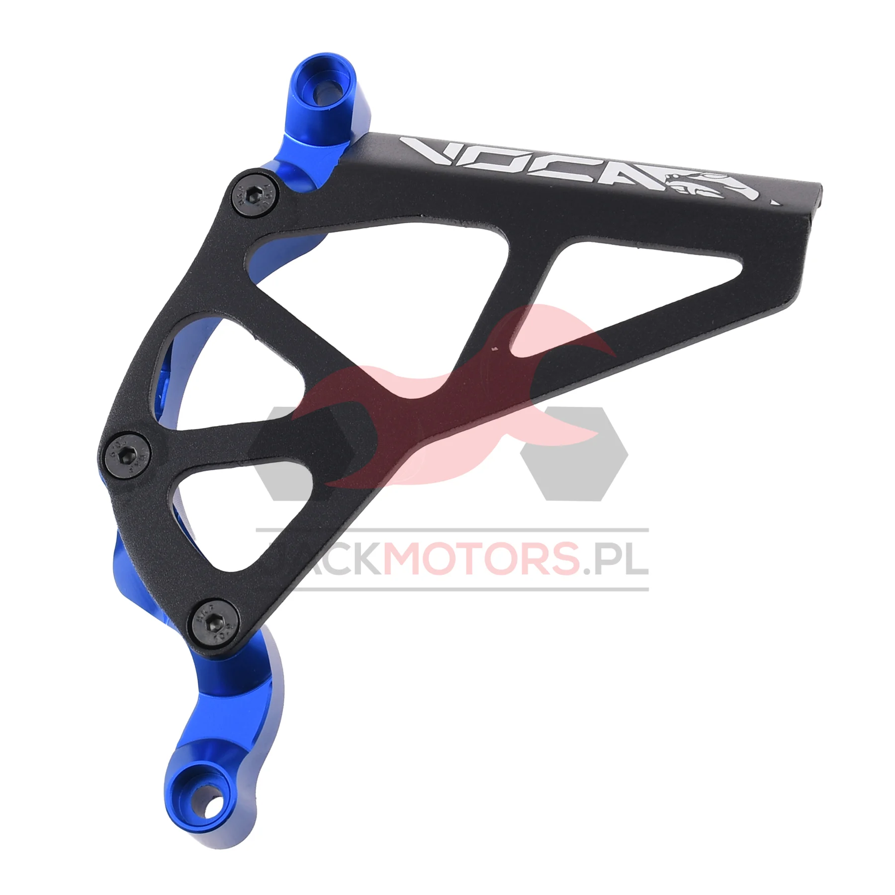 Pokrywa zębatki zdawczej VOCA racing czarno - niebieska aluminium CNC Minarelli AM6 — ujęcie 1