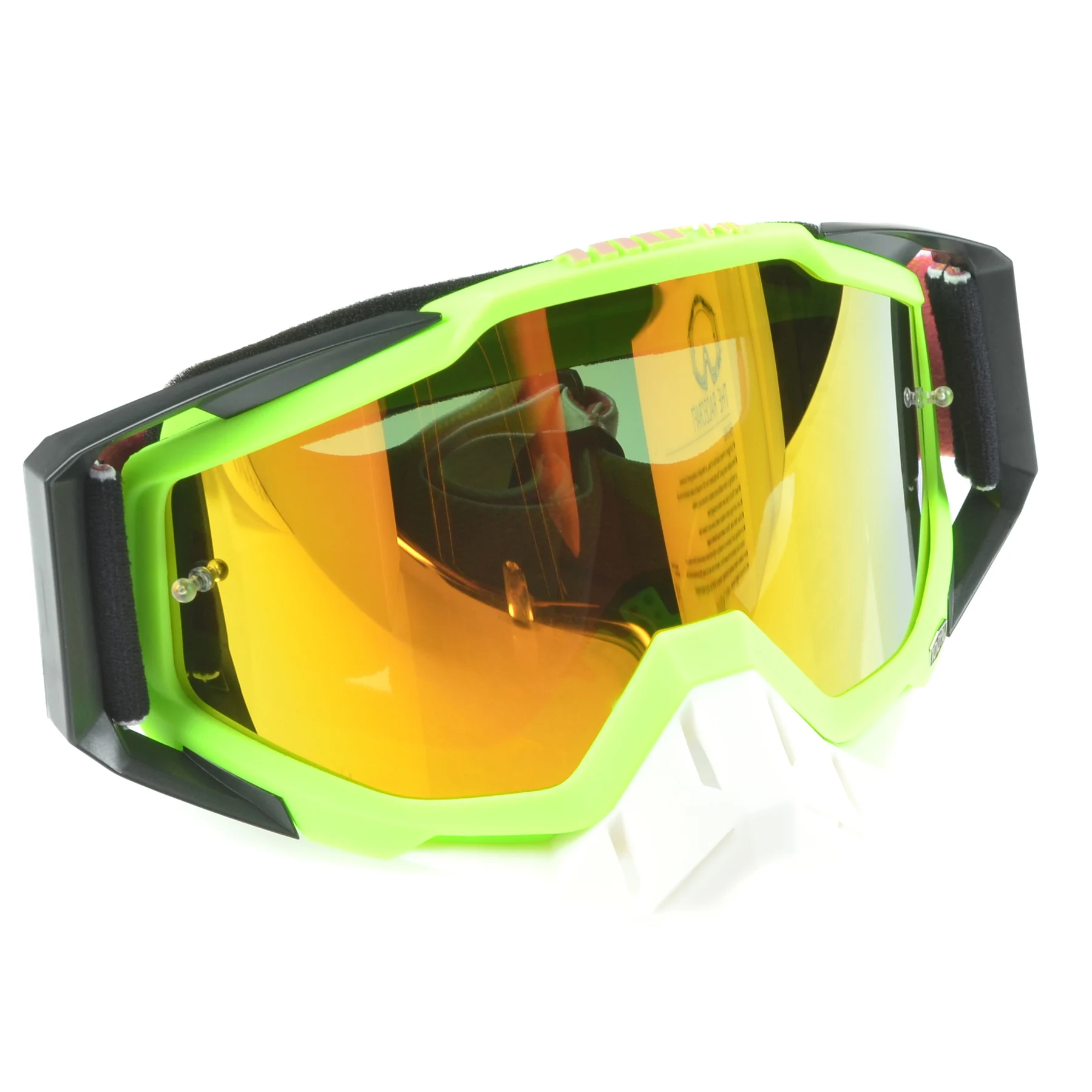 Gogle Replika zielono czarne orange lens