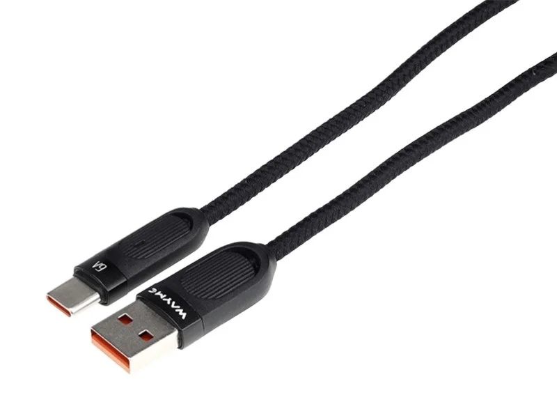 WAYME Kabel do ładowania i synchronizacji w oplocie z mikrofibry spiralny 50 - 180 cm USB > USB-C max 100W czarny — ujęcie 4