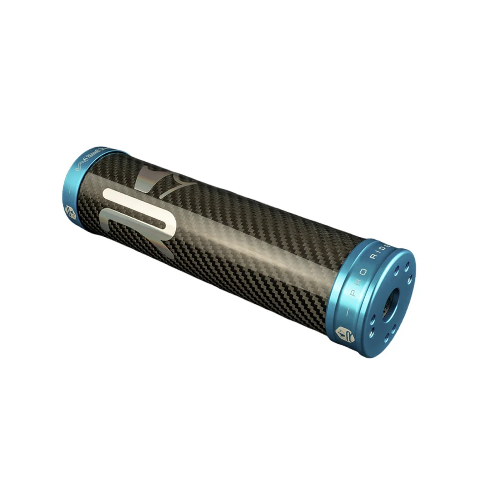 Końcówka wydechu KRM Pro Ride carbon jasno niebieska 70-90 cm³ — ujęcie 2