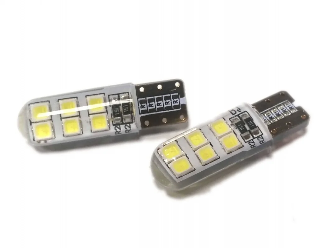 Żarówka W5W T10 12V 12xLED SMD2835 silikon biała (2szt.) — ujęcie 4