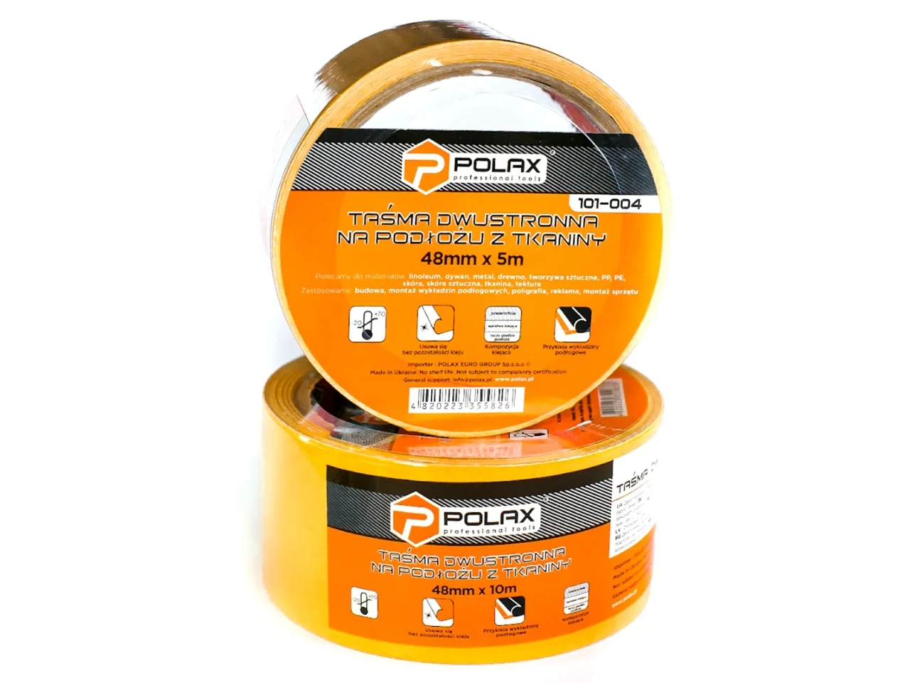 Taśma dwustronnie klejąca / dwustronna na podłożu z tkaniny 48mm x 5m — ujęcie 4