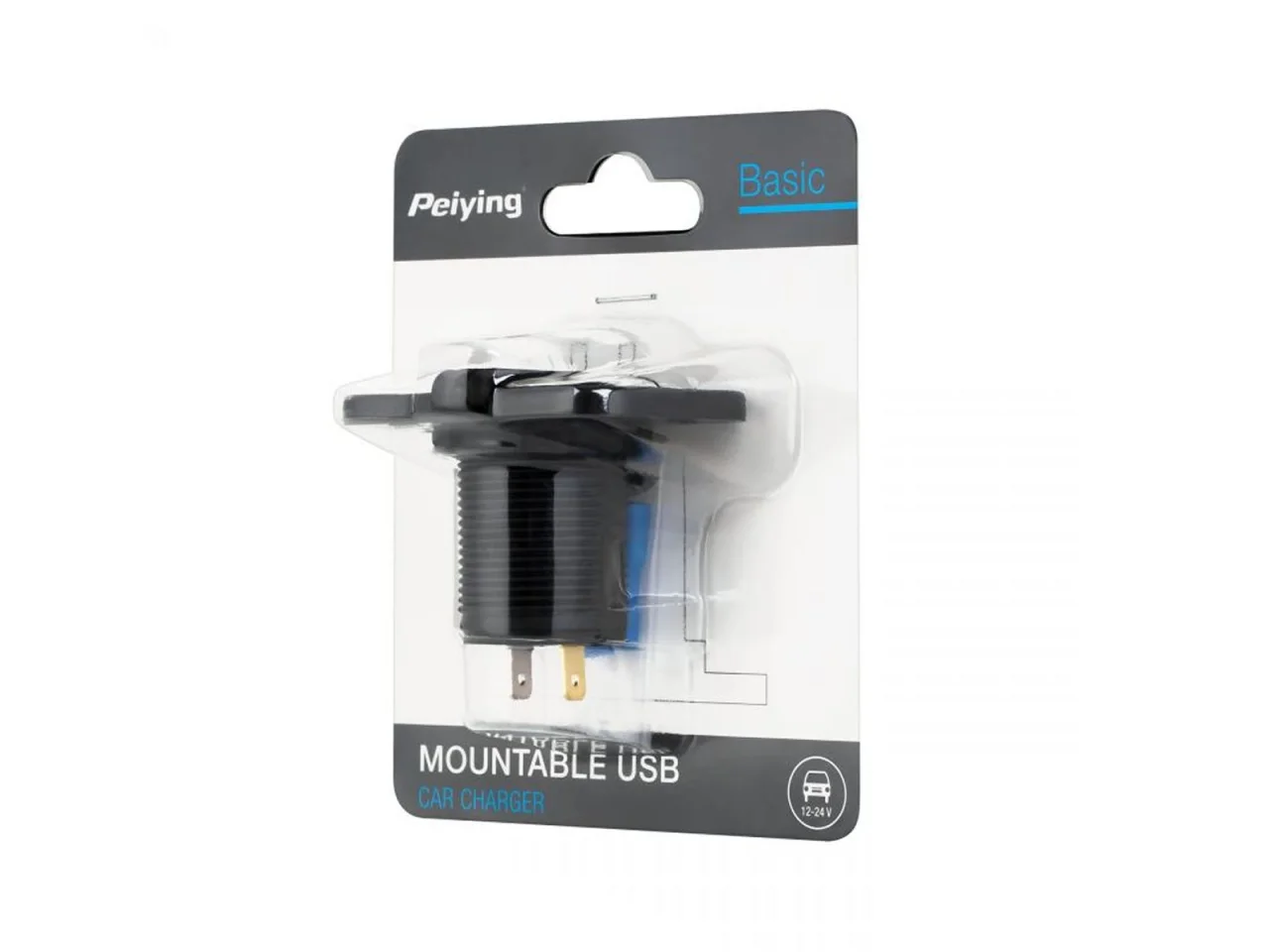 Ładowarka samochodowa / panel 2xUSB do montażu 3100 mA PEIYING — ujęcie 6