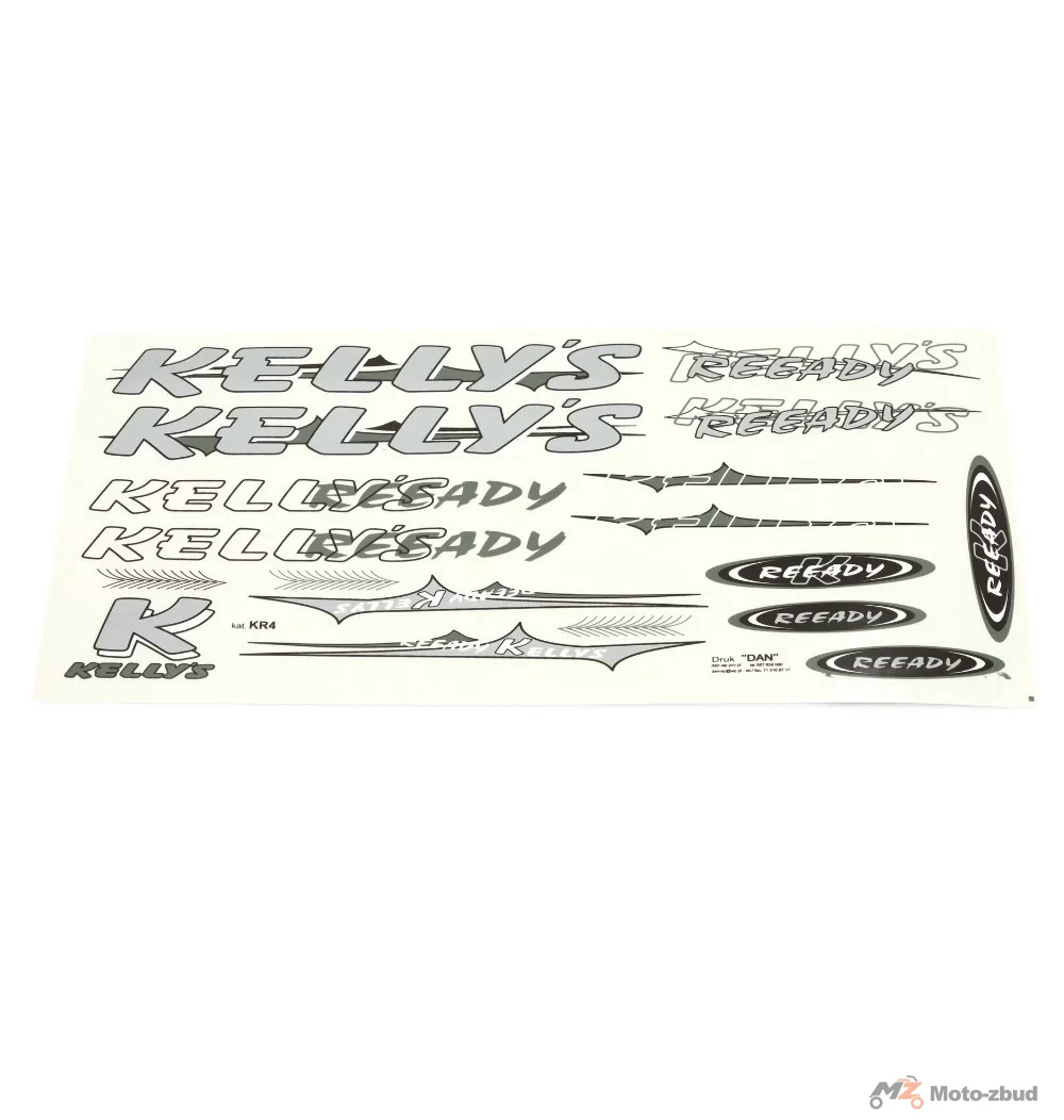 Kalkomania rowerowa kellys srebrna KR4