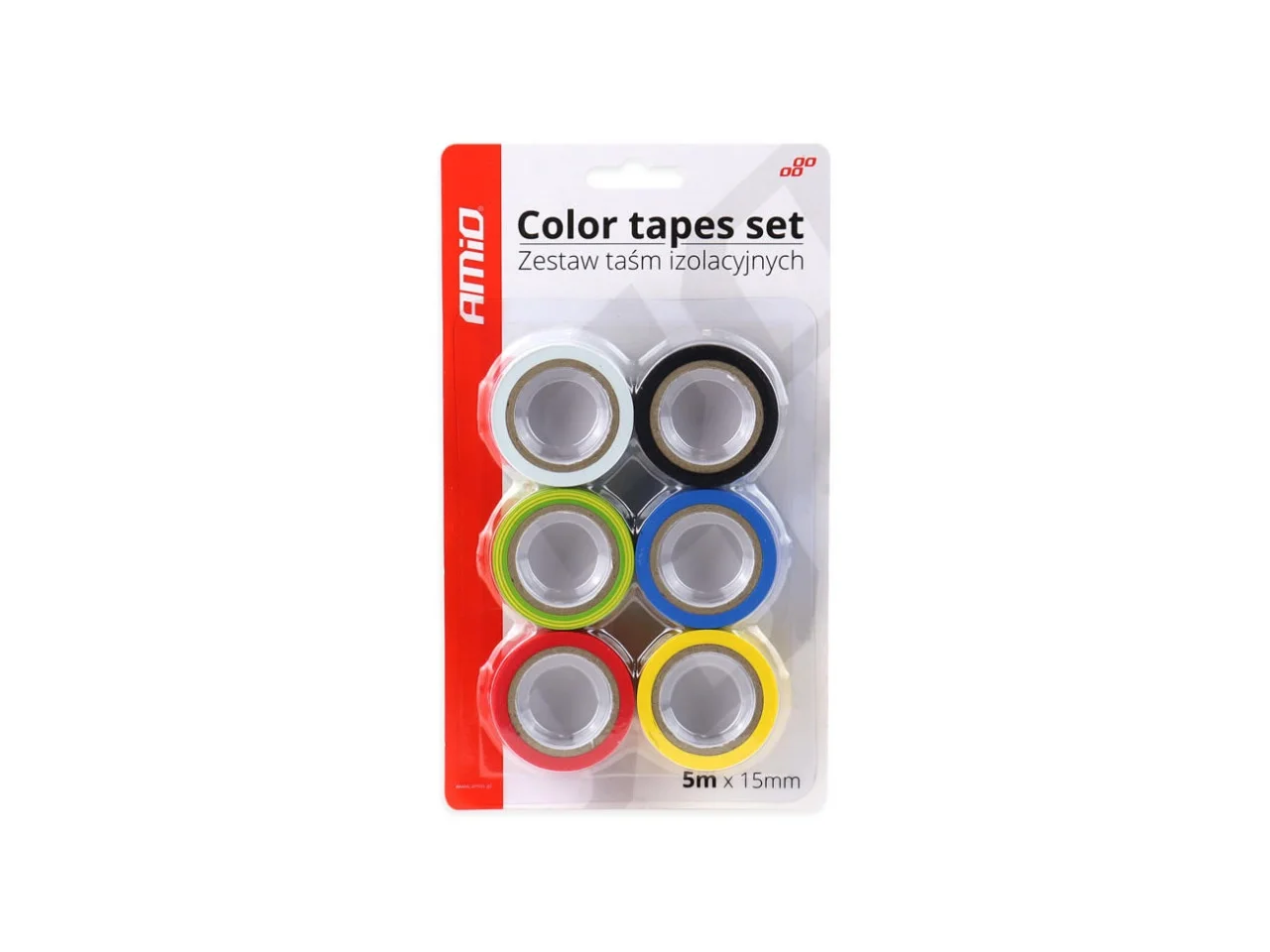 Taśma izolacyjna kolorowa 6szt. 15mm x 5m — ujęcie 2