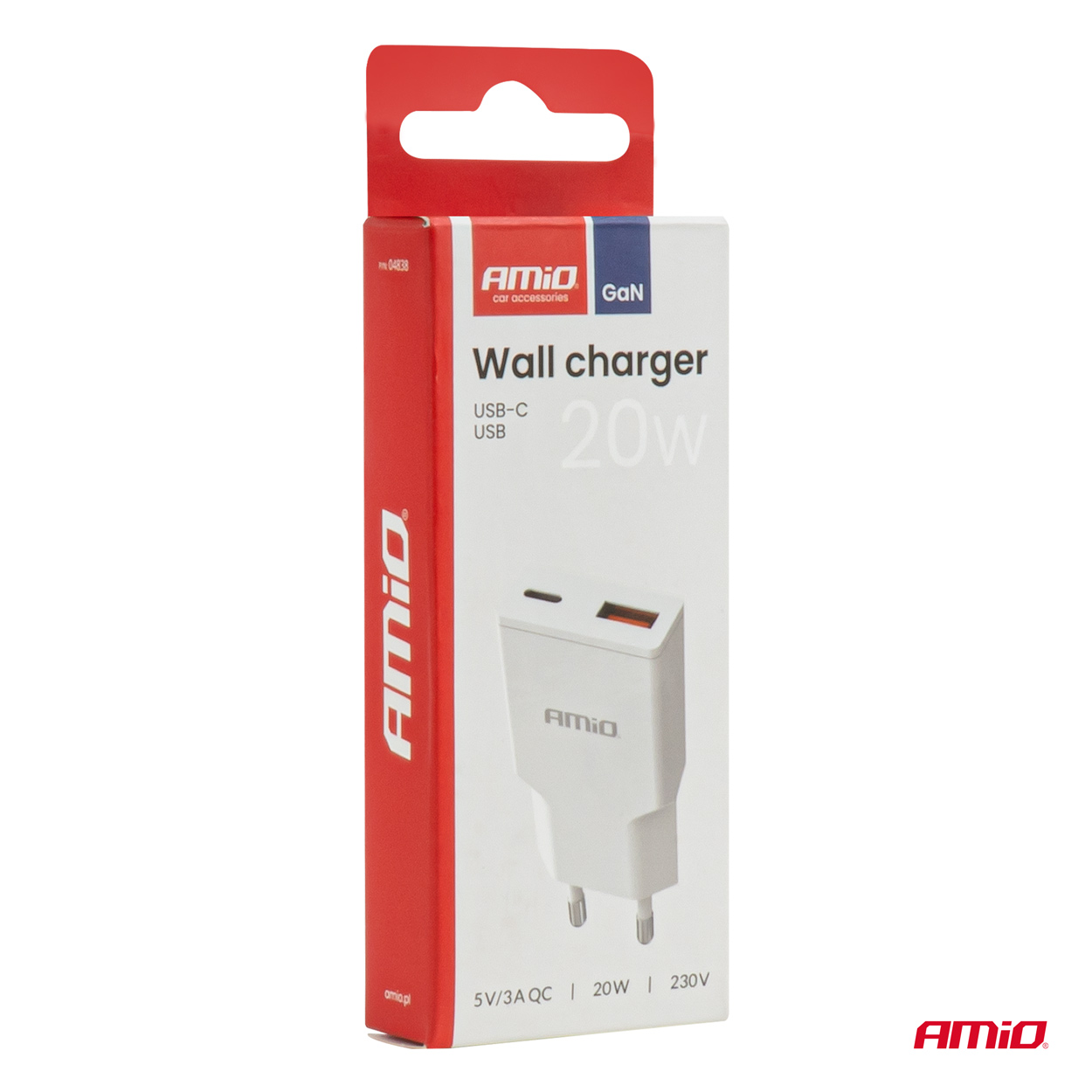 Ładowarka sieciowa 230 V 20 W GaN USB-C USB-A — ujęcie 5