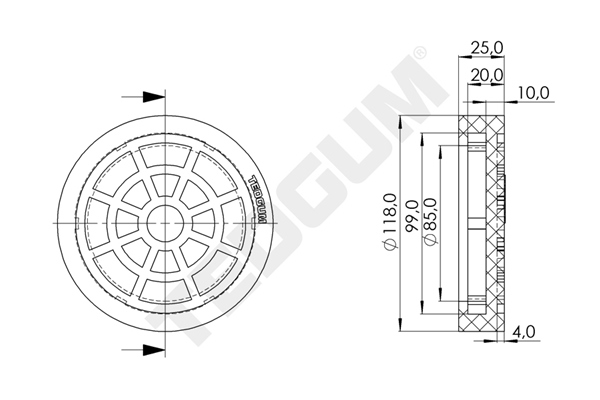 Podkladka podnosnika 120 mm TEDGUM 00842689 — ujęcie 4