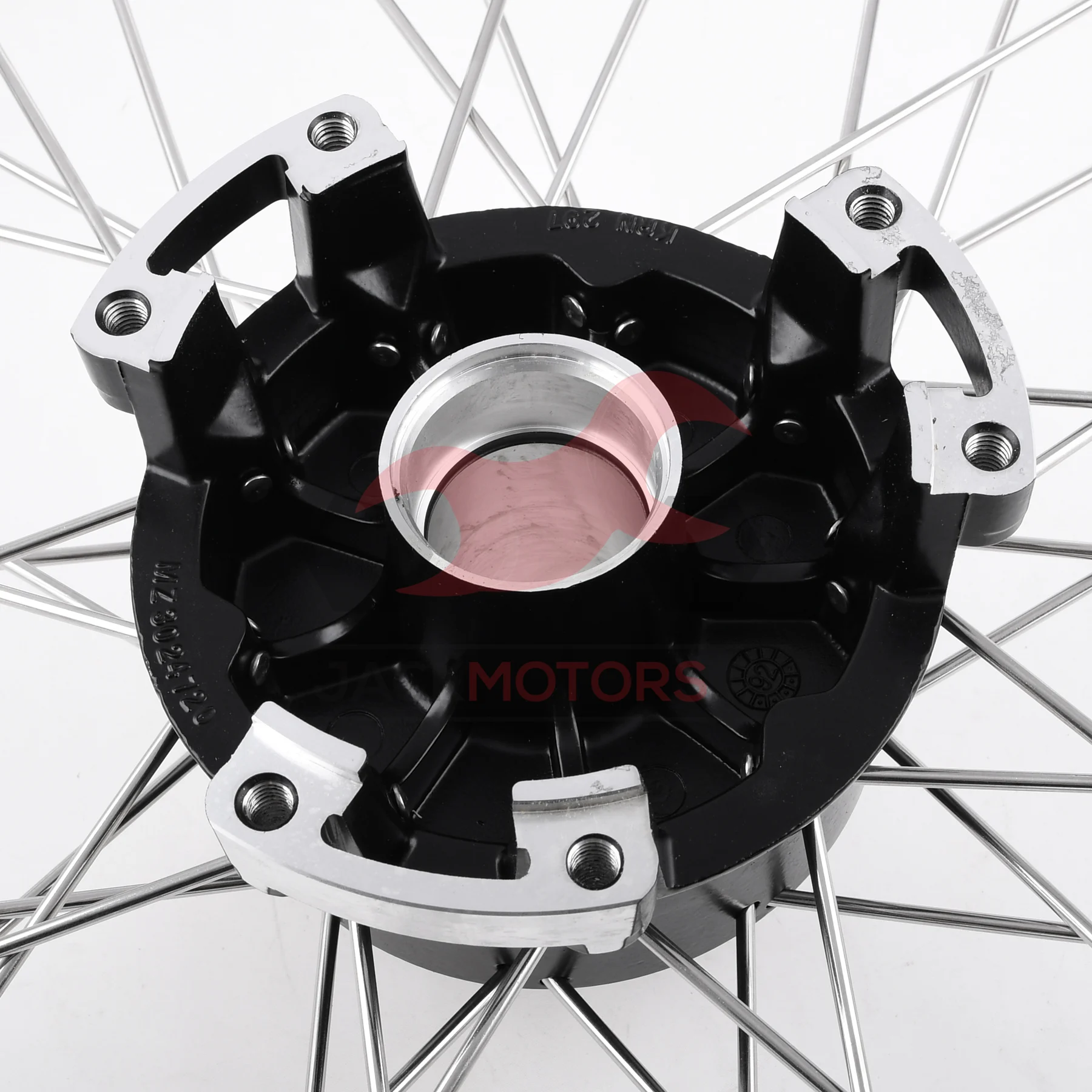 Koło jezdne przód MZ ETZ 1,85 × 18 aluminium DPR Classic hamulec tarczowy czarna piasta + szprychy INOX — ujęcie 5