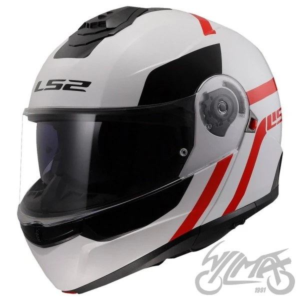 Kask szczękowy LS2 FF908 Strobe II Autox White Red — L — ujęcie 1